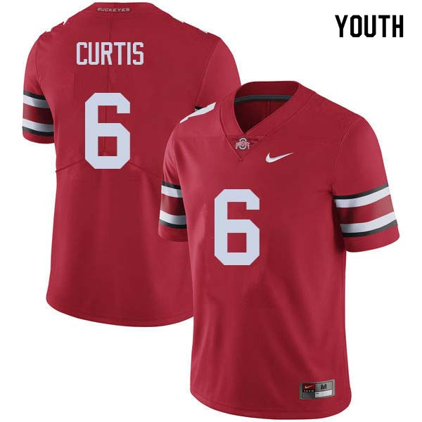 Ohio State Buckeyes Kory Curtis Youth #6 Red Authentic Stitched College Football Jersey